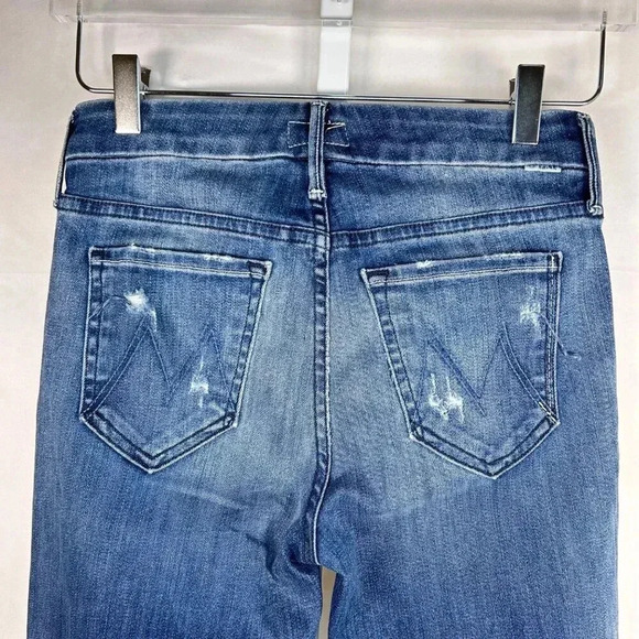 Mother Looker Ankle Chew Size 25 Jeans Denim Distressed Blue - Picture 5 of 9